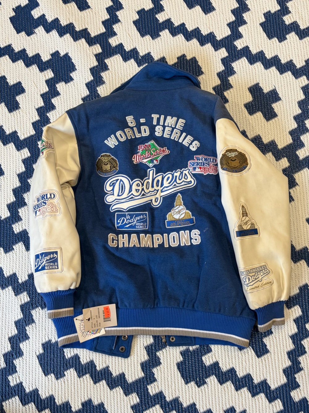 Vintage Los Angeles Dodgers World Series Champions Patches Varsity Jacket New